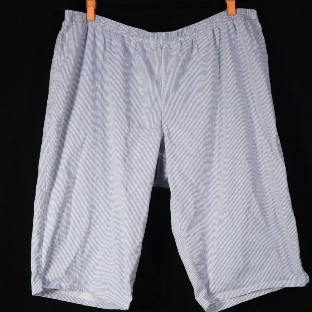 JMS Classic Capri Pin Stripe Elastic Waist Blue/White Size 4X